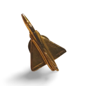 Auksinis lėktuvo ženklelis Delta Wing Fighter