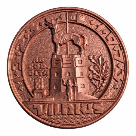 Vintažinis aliuminio bareljefas „Vilnius 650“ 1323